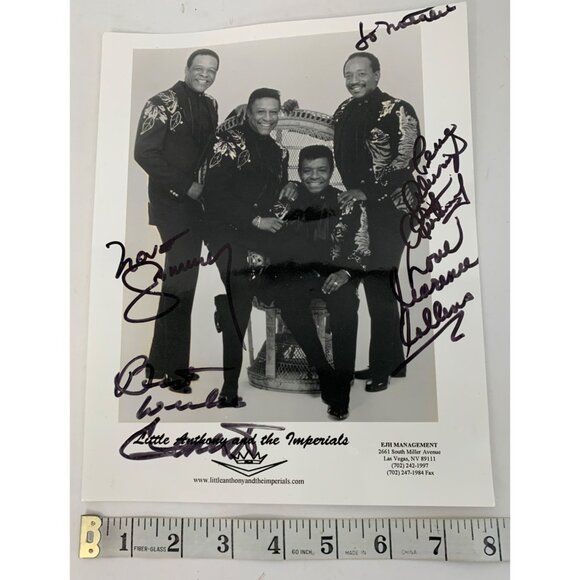 Vintage Autographed Little Anthony Imperials Photo 13 x 10 7896 R&B USA Music - Picture 7 of 7